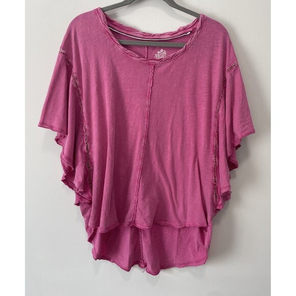 Pilcro Anthropologie Flutter Short Sleeve Pink Size Medium Boho Hippie Fairy - Picture 1 of 7